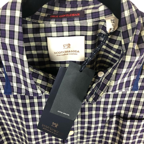 NWT Scotch and Soda True Gentleman Plaid Dress Shirt XL - Picture 3 of 11